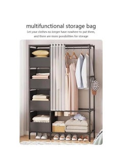 Clothing Rack Double Rail Clothes Stand with Bottom Storage Bag, Freestanding Hanger Portable Space Saving Rolling Clothes Organizer for Storing Coats Skirts Shoes Bags Sweaters - pzsku/ZF16AA211A3C5BD30A4EDZ/45/_/1727498659/2f69b34a-c34b-4a9d-9692-a0fa60426f90