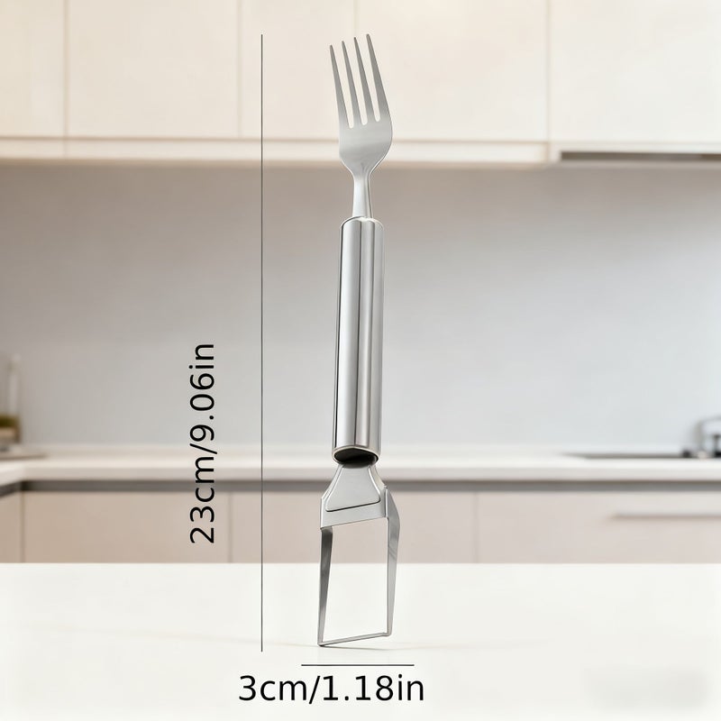 Silvery Double Headed Watermelon Slicer Tool Stainless Steel Rust Proof Kitchen Utensil - Image 3