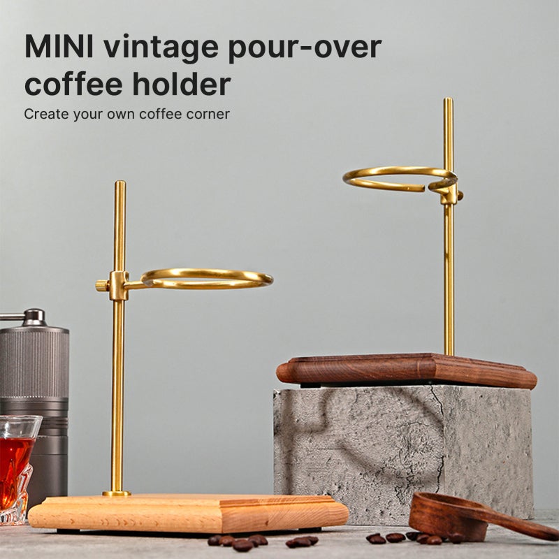 قاعدة قهوة البور أوفر: قاعدة خشوز الجوز الطبيعي 100% - إطار نحيف نقيع - تصميم قابل للفصل ومقاوم للانزلاق وقابل للدوران ب360 درجة وقابل للتعديل في الارتفاع، قاعدة إسكاب للاستخدام في المنزل والمخيم - Image 5