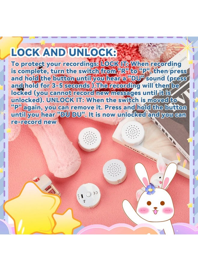 Handepo Handepo 6 Pcs White Sound Recorder Voice Recorder Music for Stuffed Animal, Toy Recording Device Recordable Sound Module, Record Messages for Plush Toy Doll Stuffed Bear Toy Pillow (60 Seconds)  - Image 2