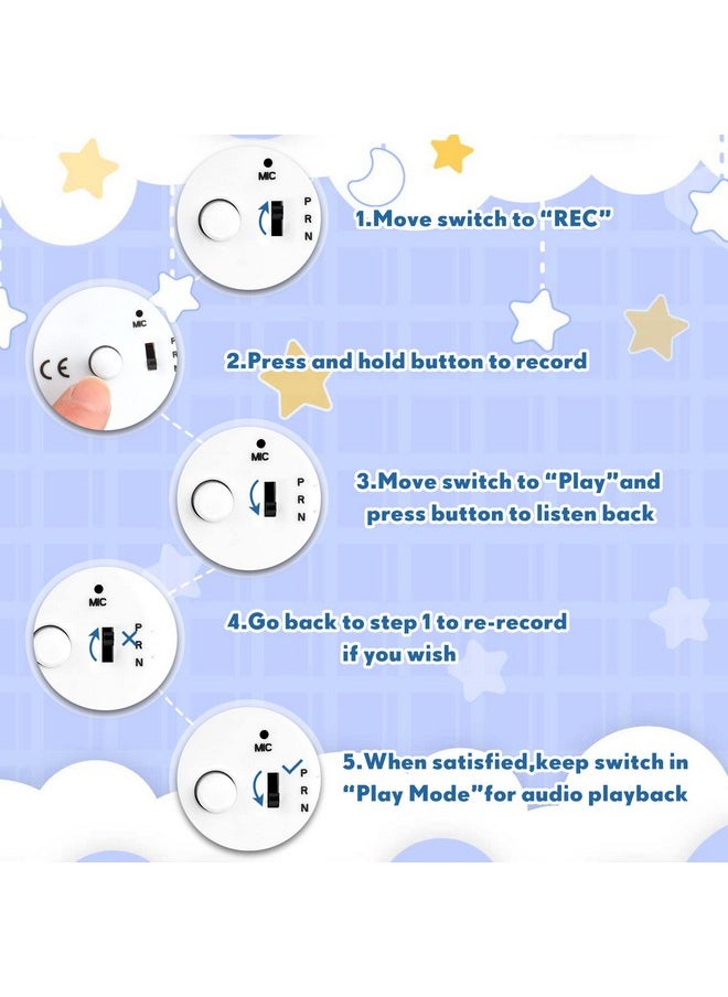 Handepo Handepo 6 Pcs White Sound Recorder Voice Recorder Music for Stuffed Animal, Toy Recording Device Recordable Sound Module, Record Messages for Plush Toy Doll Stuffed Bear Toy Pillow (60 Seconds)  - Image 4