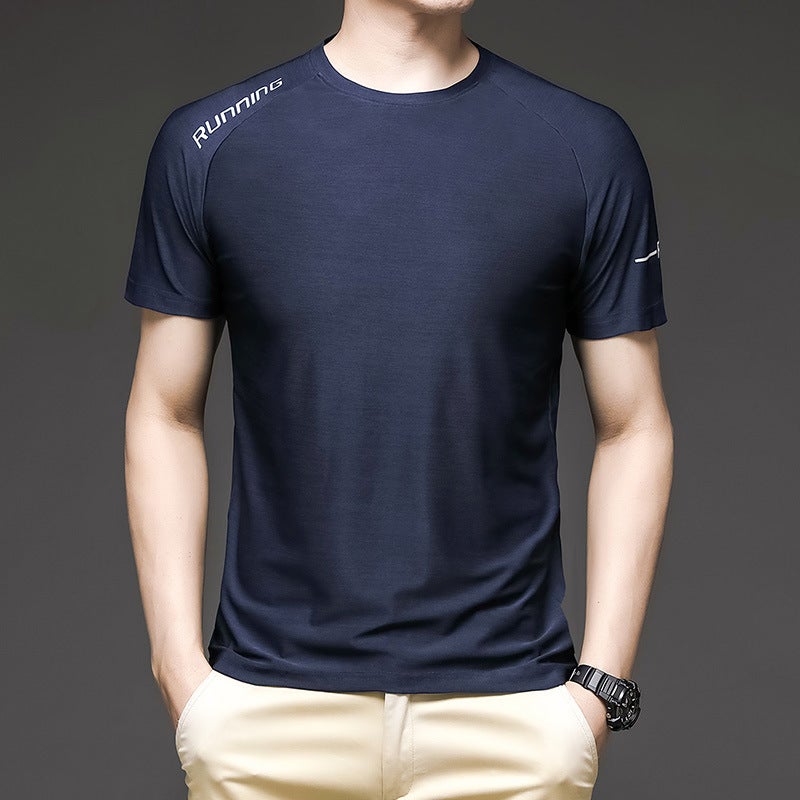 Summer Short-Sleeved T-Shirt For Men 2024 Thin Breathable Quick-Drying T-Shirt Men'S Tops Fitness Sports Ice Silk T-Shirt For Men - Image 1
