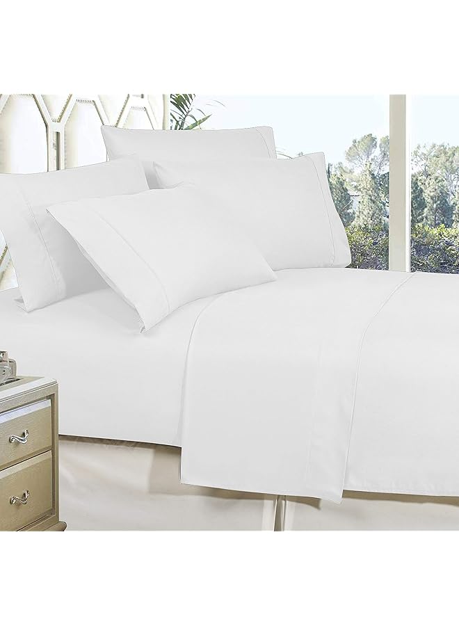 Elegant Comfort Premium Hotel Quality 1 Piece Flat Sheet Luxury And Softest 1500 Thread Count Egyptian Quality Bedding Flat Sheet Wrinkle Free Stain Resistant King White  - Image 2