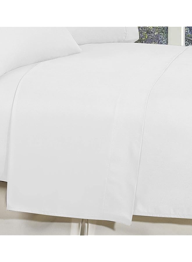 Elegant Comfort Premium Hotel Quality 1 Piece Flat Sheet Luxury And Softest 1500 Thread Count Egyptian Quality Bedding Flat Sheet Wrinkle Free Stain Resistant King White  - Image 3