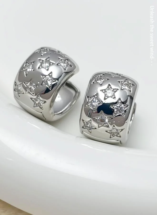 Take Two Star Embellished Huggie Earrings