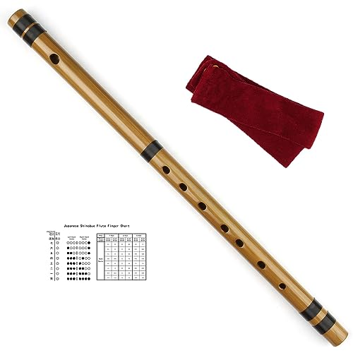MoonAngel Japanese Bamboo Flute with Black Lines 7/8 Hon Handmade Bamboo Musical Instrument (8 Hon) - Image 2