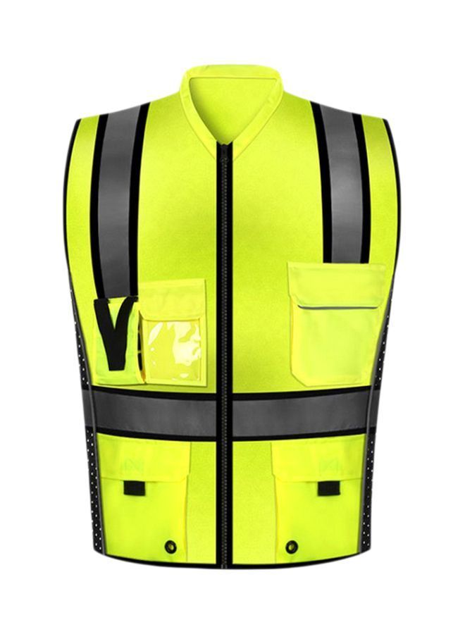 NIBEMINENT High Visibility Reflective Safety Vest Green/Grey/Black XL  - Image 1