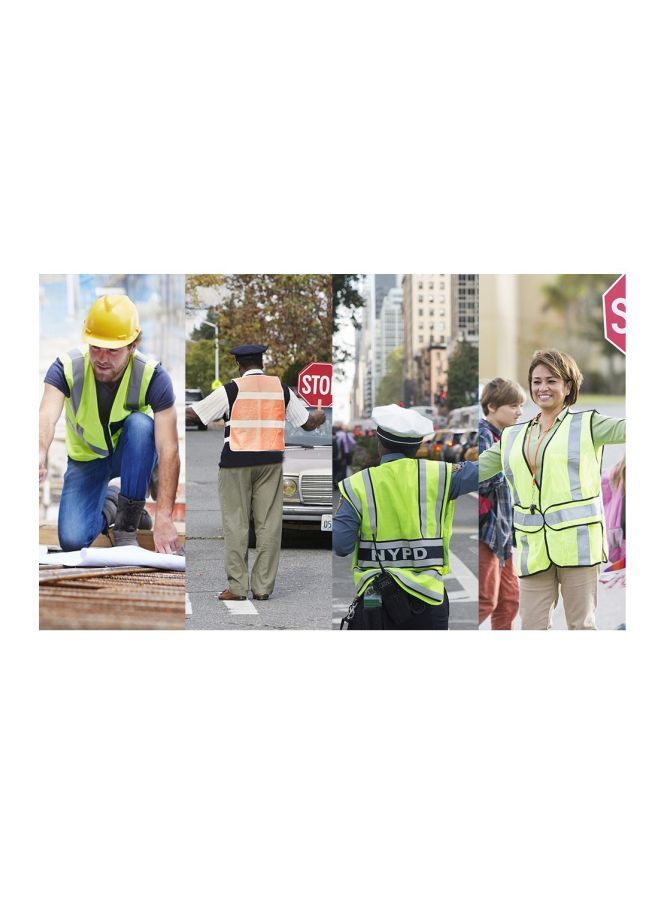 NIBEMINENT High Visibility Reflective Safety Vest Green/Grey/Black XL  - Image 2