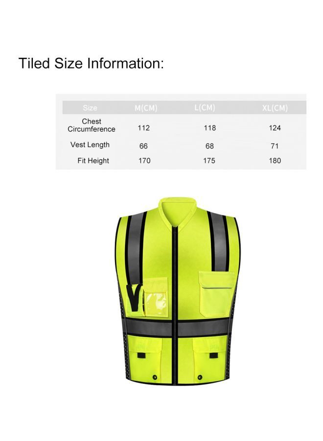 NIBEMINENT High Visibility Reflective Safety Vest Green/Grey/Black XL  - Image 3