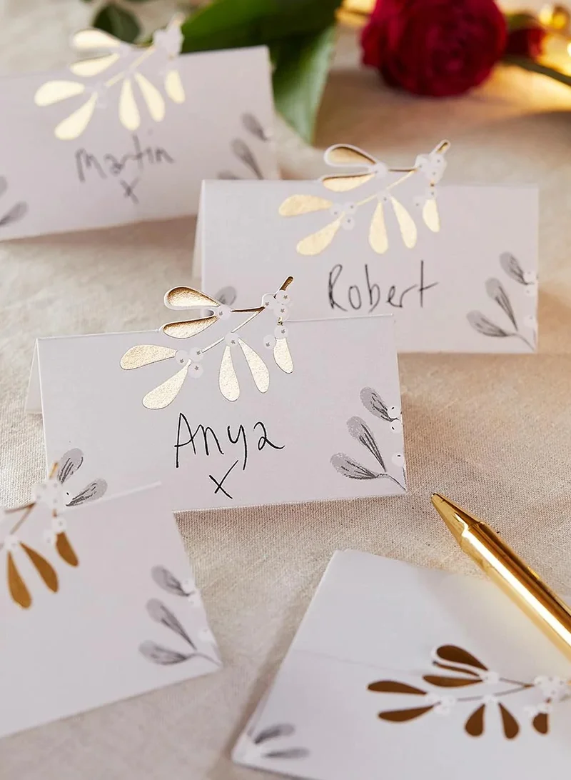 Talking Tables Botanical Mistletoe Placecards 12 Pack