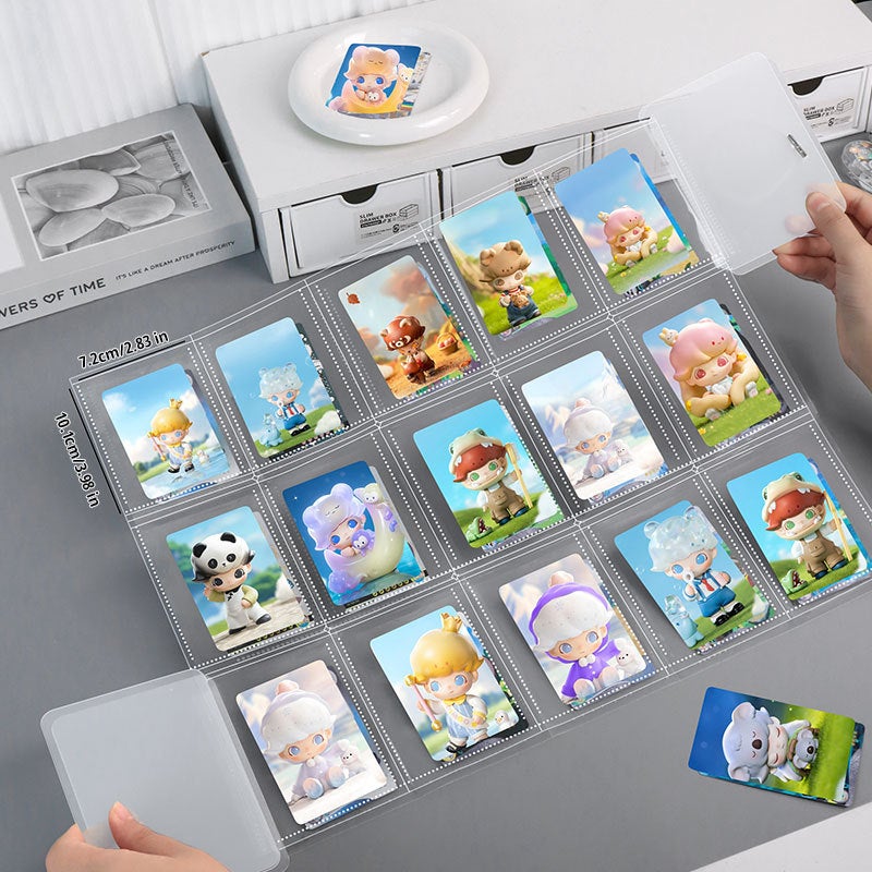Small Red Book With Telescopic Folding Transparent Card Book Large Three-Inch Po Storage Book Love Beans Small Card Storage Display Book - Image 1