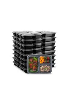 10-Piece Food Storage Container Set with Lid Plastic Food Container Meal Prep Containers with 2 Compartments Kitchen Storage Containers MicrowaveDishwasher and Freezer Safe