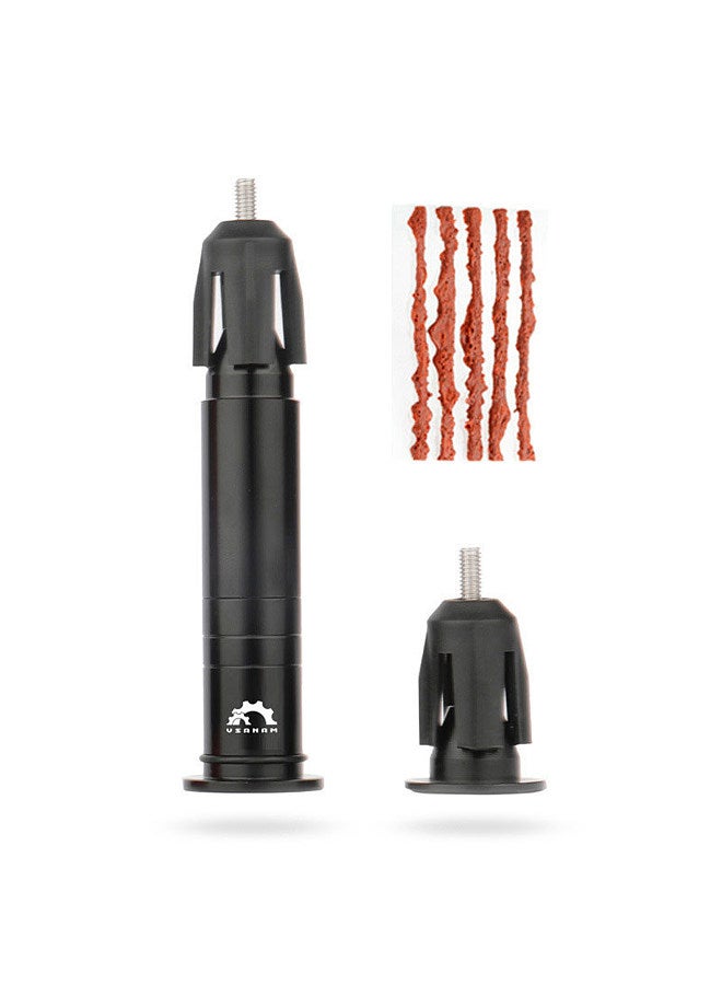 YSANAM Bicycle Tubeless Tyre Repair Kit MTB Road Bike Tires Drill Tool with 5 Tire Plugs and Handle Bar End - Image 1