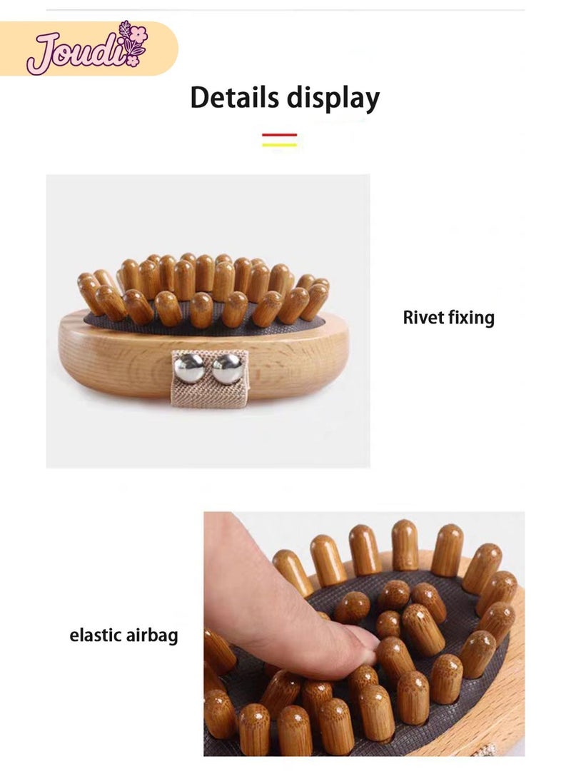 جودي فرشاة تدليك خشبية مع وسادة هوائية مرنة لتدليك فروة الرأس والجسم - Image 4