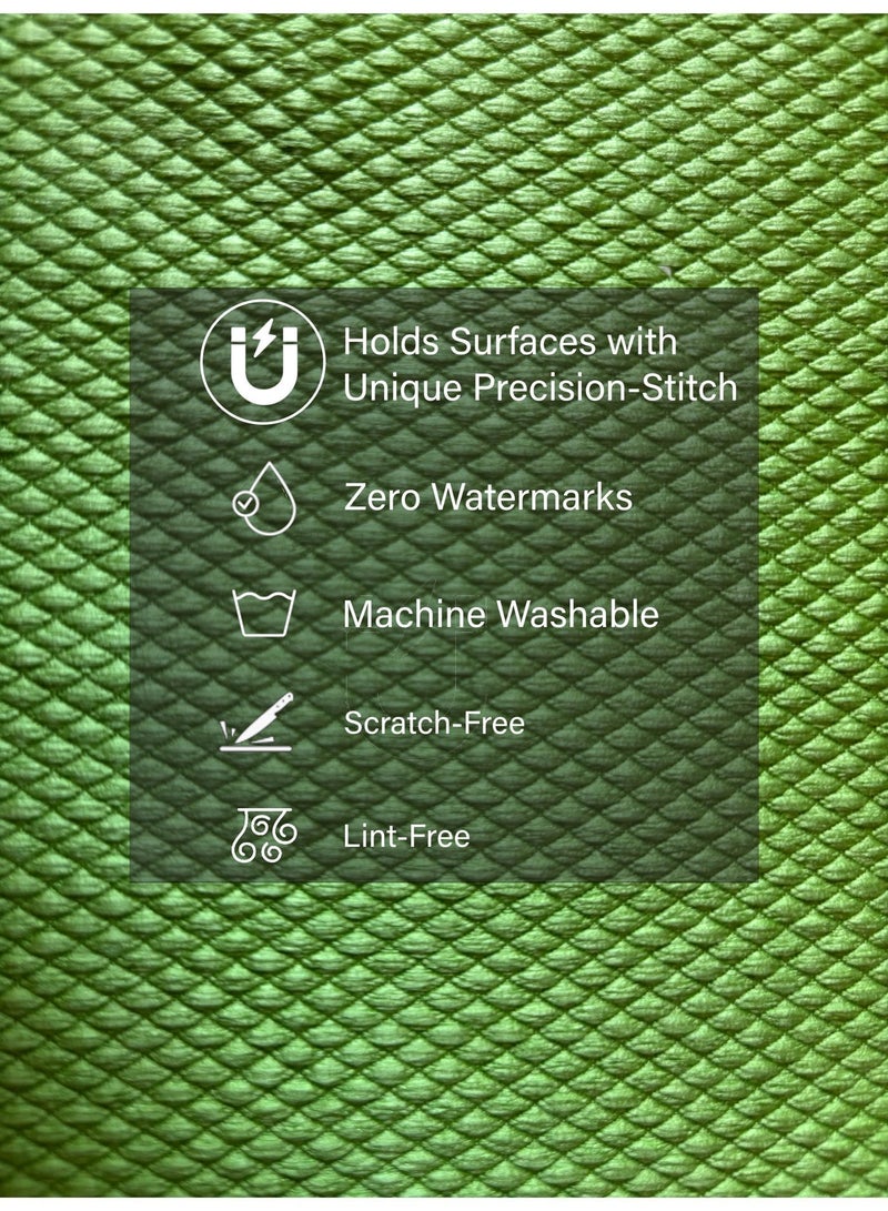 Silver Home Premium Microfiber Cleaning Cloth | Large 40×40 cm | Ultra Tight-Knit Fibers Grip Surfaces Like a Magnet | Streak-Free Shine | Durable & Reusable | Skin Tested & Approved by SASO | 3-Pack - Image 4