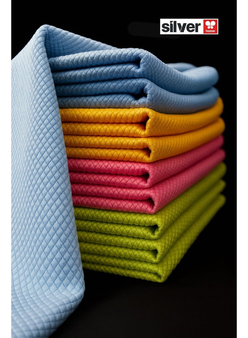 Silver Home Premium Microfiber Cleaning Cloth | Large 40×40 cm | Ultra Tight-Knit Fibers Grip Surfaces Like a Magnet | Streak-Free Shine | Durable & Reusable | Skin Tested & Approved by SASO | 3-Pack - Image 1