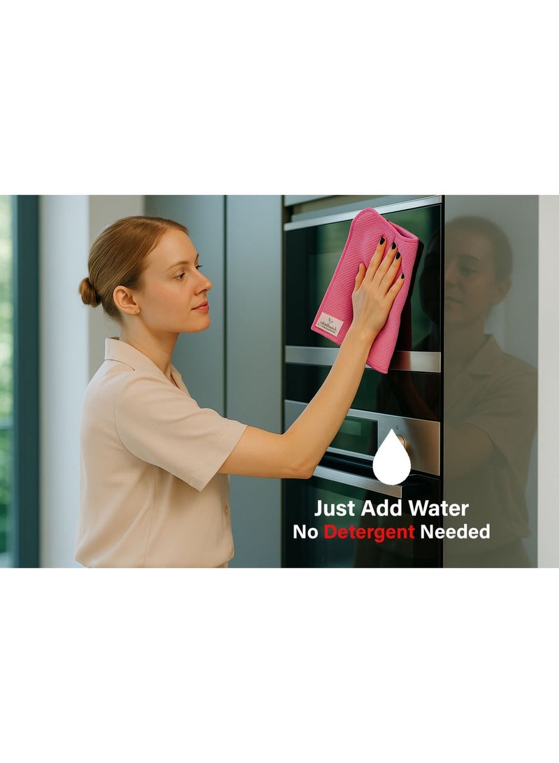 Silver Home Premium Microfiber Cleaning Cloth | Large 40×40 cm | Ultra Tight-Knit Fibers Grip Surfaces Like a Magnet | Streak-Free Shine | Durable & Reusable | Skin Tested & Approved by SASO | 3-Pack - Image 3