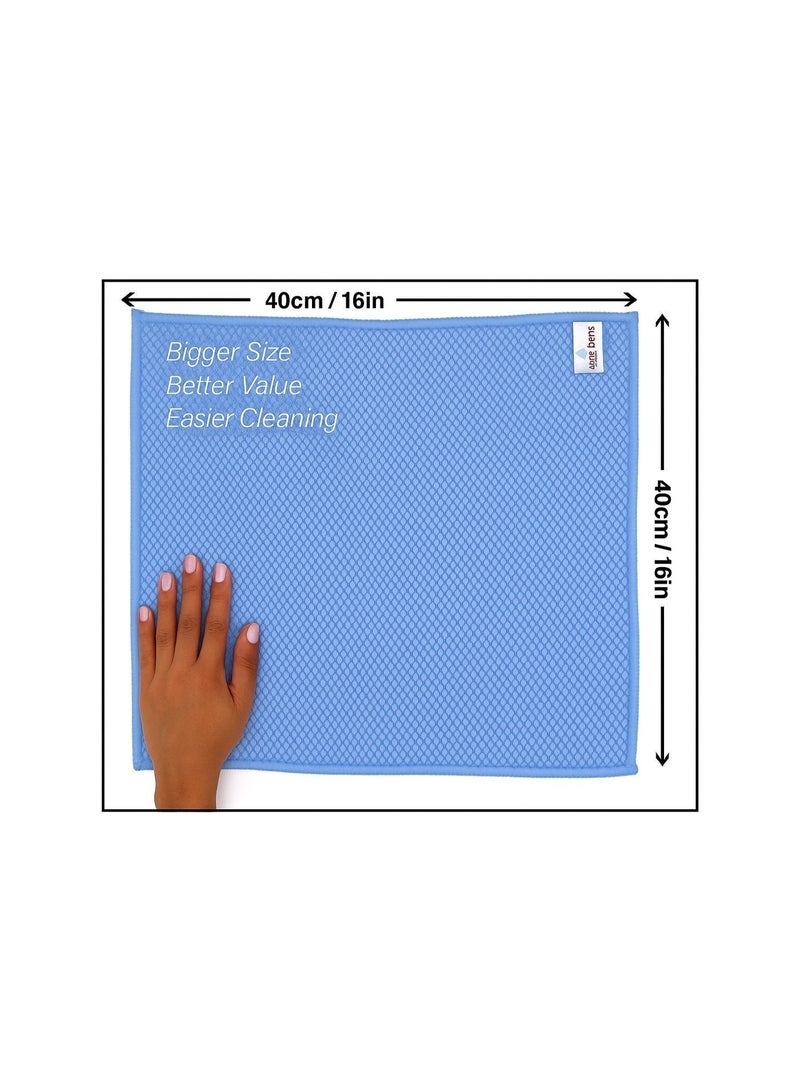 Silver Home Premium Microfiber Cleaning Cloth | Large 40×40 cm | Ultra Tight-Knit Fibers Grip Surfaces Like a Magnet | Streak-Free Shine | Durable & Reusable | Skin Tested & Approved by SASO | 3-Pack - Image 2