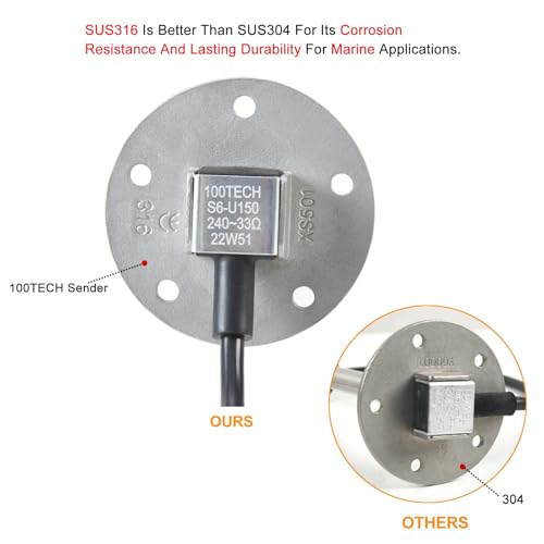 100TECH Fuel Tank Sending Unit Float Replacement 7"(180mm) 0-90 ohms Marine for Boat Truck Vehicle Fuel Gas Sender Fuel Gauge Sending Unit RV Fuel Sender - Image 3