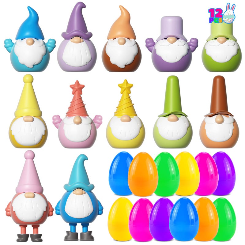 AT-DRESSINGDAY Easter 12 Pcs Party Supplies Easter Gnome Dwarf Figurines Plush Mini Dwarf Hunting Egg Figures for Gifts - Image 1