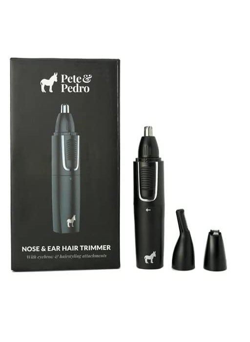 Pete & Pedro Pete  Pedro Nose  Ear Hair Trimmer  Clipper Has 3 Attachments for NoseEar Eyebrows Trimming  Facial Hair Detailing  Men  Women Stainless Steel WetDry USB  As Seen on Shark Tank 