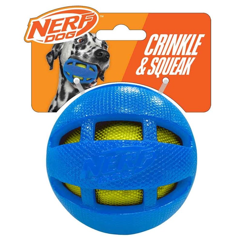3.8in TPR Squeak and Crunch Ball â€“ Blue
