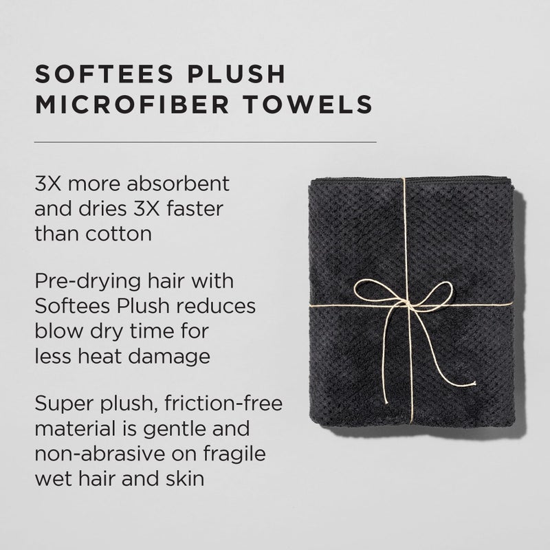 Fromm Softees Plush Microfiber Towels For Hair Salon  Barber  Spa  Ultra Soft Hair Wrap For Drying Hair  Hands  Face  Dark Grey  20 X 34 Inches  6 Pack - Image 2