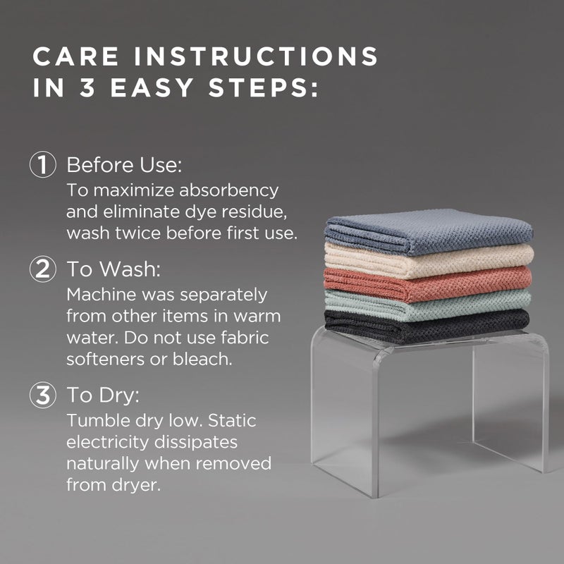 Fromm Softees Plush Microfiber Towels For Hair Salon  Barber  Spa  Ultra Soft Hair Wrap For Drying Hair  Hands  Face  Dark Grey  20 X 34 Inches  6 Pack - Image 4