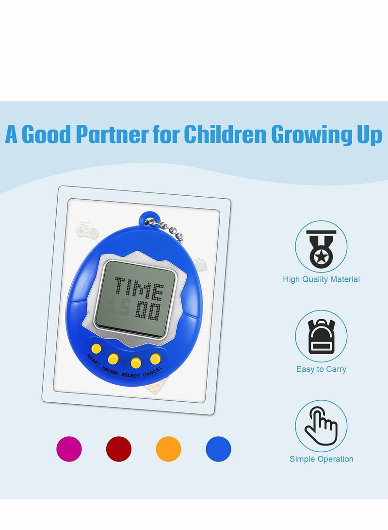 4 Pieces Virtual Electronic Digital Pet Keychain, Game Digital Game Keychain, Nostalgic Virtual Digital Pet Retro Handheld Electronic Game Machine with Keychain for Boys and Girls - Image 3