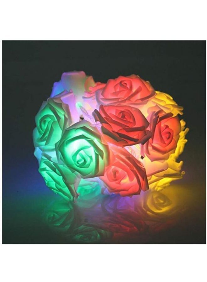 NIBEMINENT 6.6Ft 20 LED Rose Flower String Light For Christmas Multicolour 9x17centimeter 9x17cm - Image 2