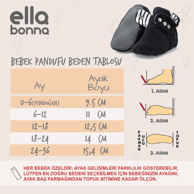 Ella Bonna Non-Slip Sole Booties for Girls and Boys Baby Slippers Home Boots  - Image 2