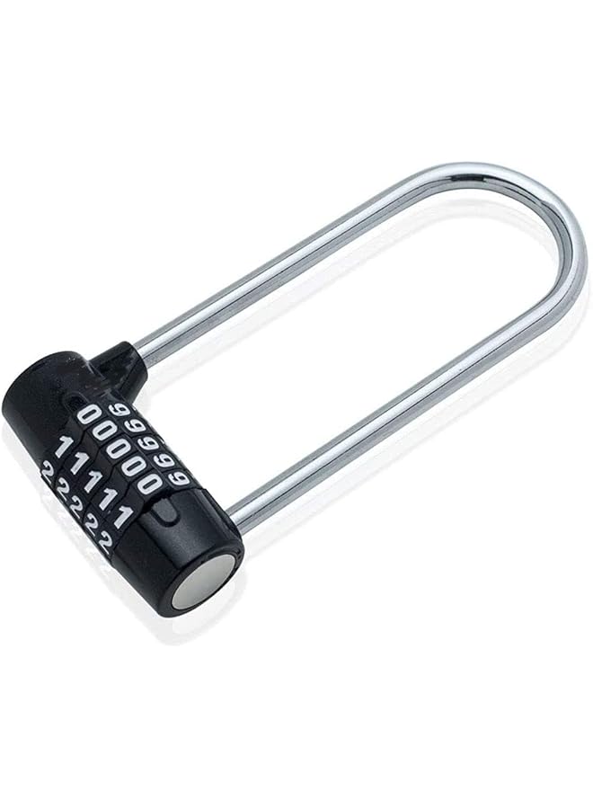 PROMASS Palm size U-shaped Locker Cabinet Door Handles Combination Lock, 5-Digit Password, Zinc Alloy, Black - Image 1
