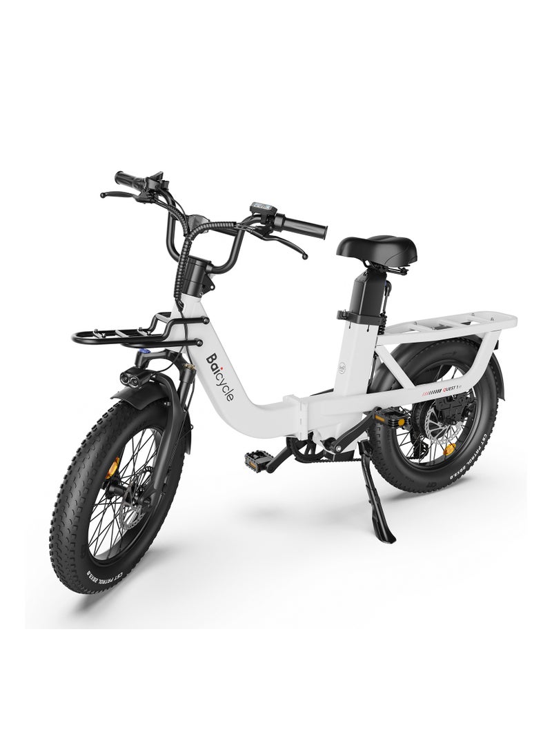 Baicycle - Electric Bike Mountain bike 48V 15.3Ah Removable Battery 32Km/H with 750W Brushless Motor 7-Speed 20inchTires Front Fork Suspension White - Image 1