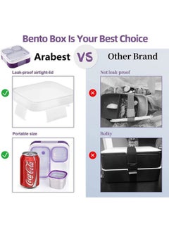 Arabest Stainless Steel Lunch Box For Kid School,Office Lunch Containers,Insulated Bento Lunch Box with Bag  - Image 3