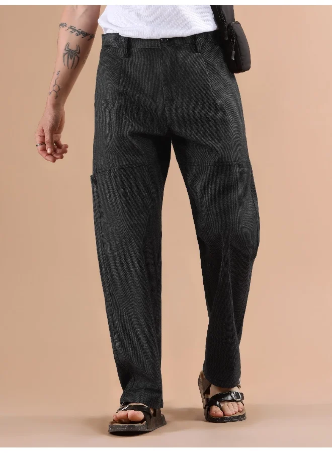 بيونغ Black Houndstooth Cargo Trouser
