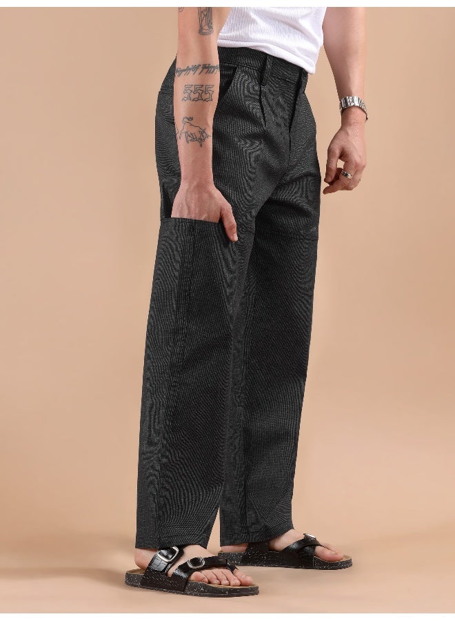 Beyoung Black Houndstooth Cargo Trouser  - Image 2