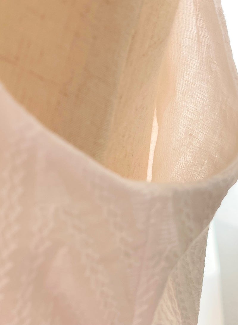 SOLOBUY Cotton Embroidered Dress, Open Shoulders, Belted, Knee Length, Flared Skirt, White - Image 3