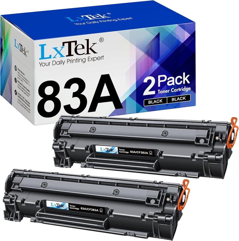 خرطوشة حبر متوافقة بديلة لـ HP 83A CF283A متوافقة مع طابعات Laserjet Pro MFP M125nw M201dw M225dw M201n M125a M127fn M127fw، 2 أسود - Image 1