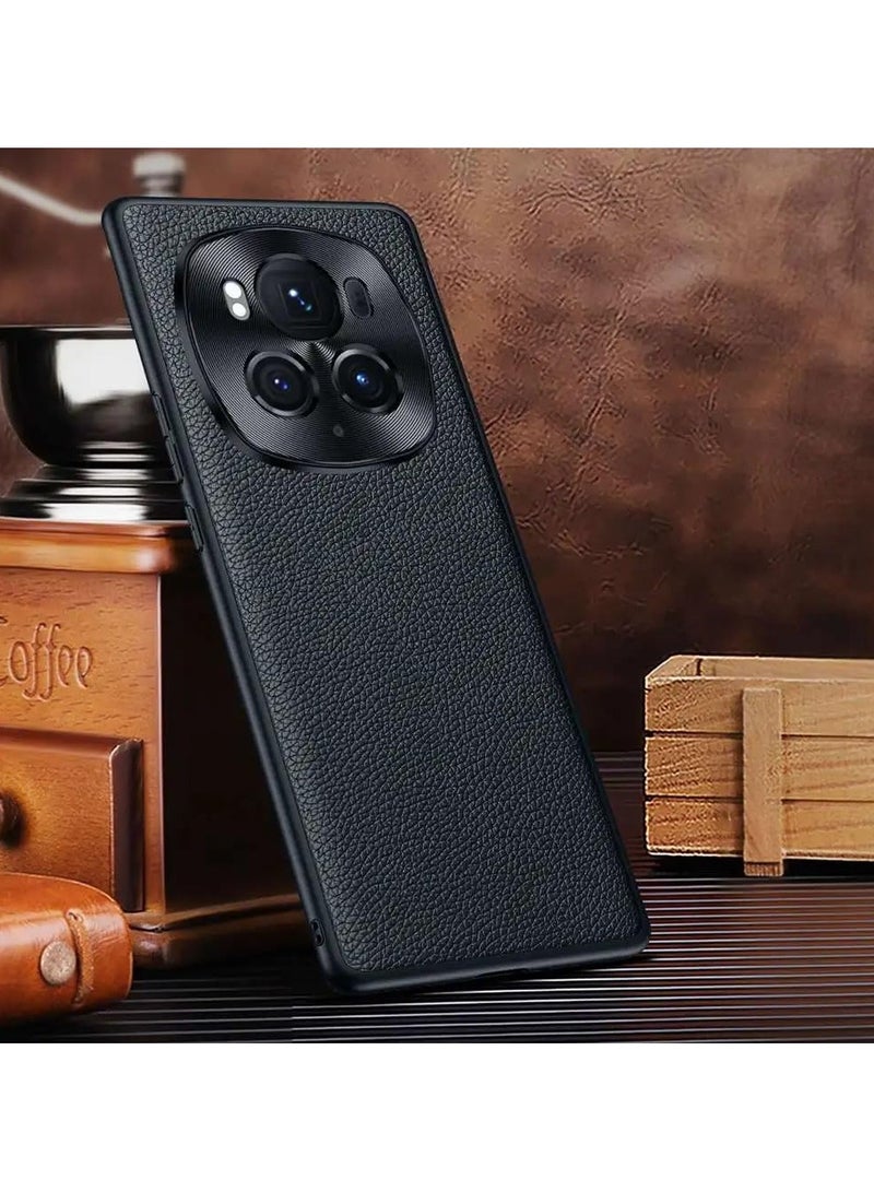General Compatible with Honor Magic6 Pro 5G Genuine Leather Cover, Camera Lens Protection, Shockproof, Slim Design [Drop Tested] Protective Case for Honor Magic6 Pro  - Image 1