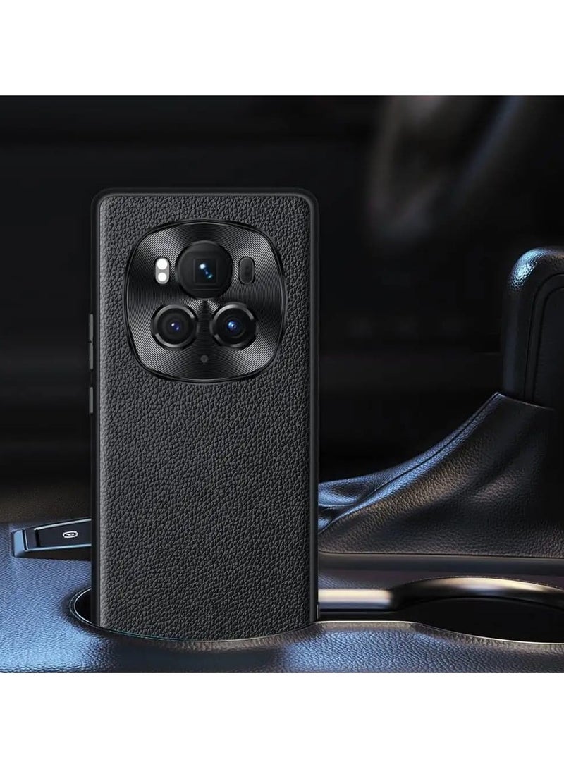 General Compatible with Honor Magic6 Pro 5G Genuine Leather Cover, Camera Lens Protection, Shockproof, Slim Design [Drop Tested] Protective Case for Honor Magic6 Pro  - Image 2