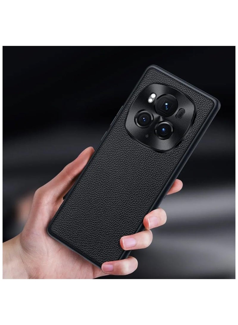 General Compatible with Honor Magic6 Pro 5G Genuine Leather Cover, Camera Lens Protection, Shockproof, Slim Design [Drop Tested] Protective Case for Honor Magic6 Pro  - Image 3