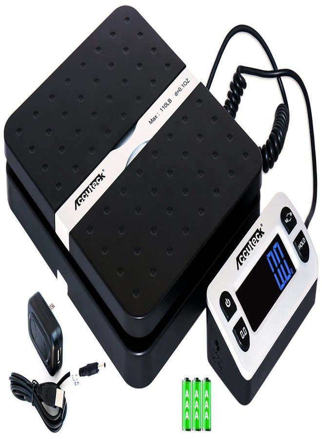 ACCUTECK ShipPro 110lbs x 0.1 oz. Digital Shipping Postal Scale, Black (W-8580-110-Black) - Image 1