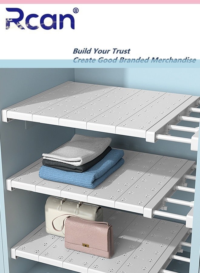 Rcan Expandable Closet Shelf Adjustable Closet Tension Shelf and Rod Cabinet Divider Separator Telescopic Storage Rack for Wardrobe Cupboard Kitchen Bathroom Space Saving Divider (48-80cm)  - Image 2