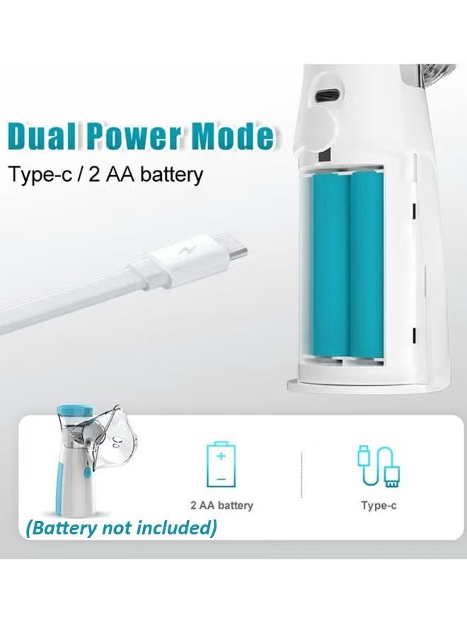 صورة العالمة جهاز تبخير محمول بشبكة مِجْهَرية، جهاز تبخير صغير، جهاز استنشاق شبكي فائق الصوت محمول باليد قابل لإعادة الشحن عبر USB، طريقتان للاستخدام للبالغين والأطفال لمشاكل التنفّس - Image 4