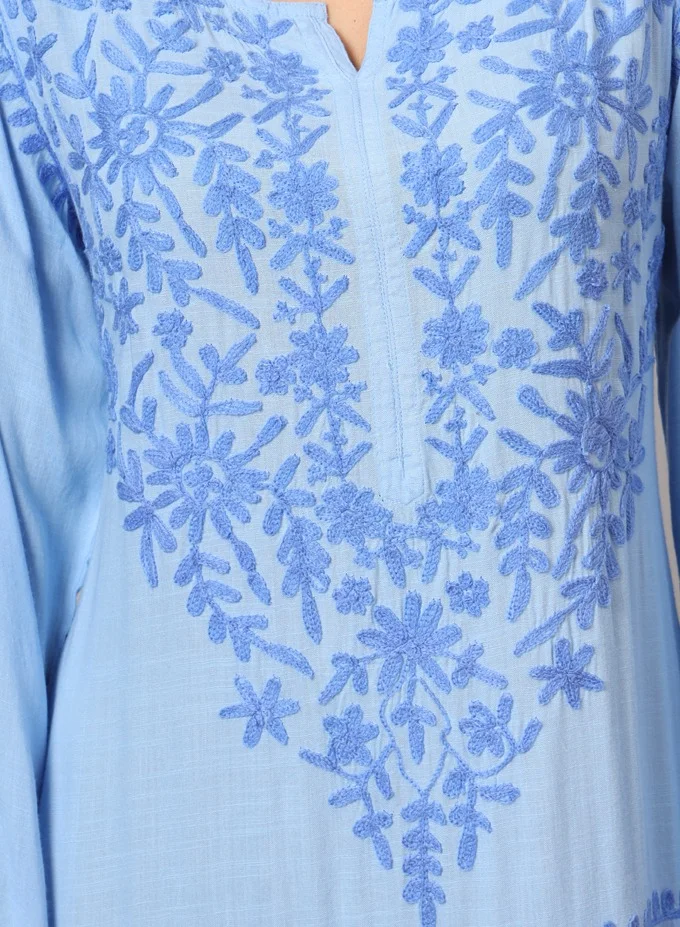 Alaya Hand Embroidered Lucknowi Chikankari Cotton Jalabiya-AL3942