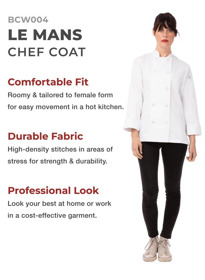 Chef Works Works Women'S Le Mans Chef Coat, White, X-Large - Image 2