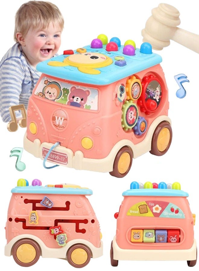 Pounding Toys For Toddlers Educational Toy Pull Along Bus Gopher Toy  Playing Hammering Game Children's Puzzle Baby Toy Grasping Handle Wooden Hammering Game For Kids  Early Educational Toy Toys For 3-6 Year Old Kids Gift For Boys Girls - Image 1