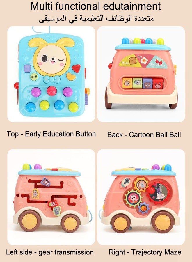 Pounding Toys For Toddlers Educational Toy Pull Along Bus Gopher Toy  Playing Hammering Game Children's Puzzle Baby Toy Grasping Handle Wooden Hammering Game For Kids  Early Educational Toy Toys For 3-6 Year Old Kids Gift For Boys Girls - Image 2