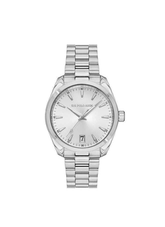 U.S. Polo Assn. Fundamental 41mm Men's Watch with Silver Dial & Stainless Steel Bracelet  - Image 1