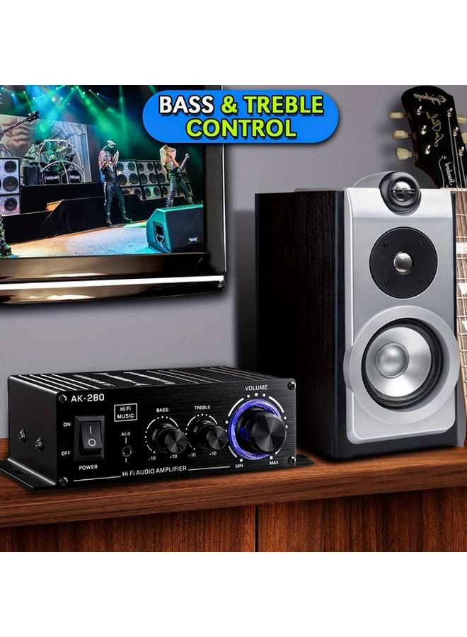 40W Mini 2 0 CH Audio Power Amplifier 1pc Bass Treble Control For Car Home Garage - Image 3